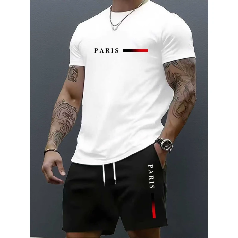 2-Piece Men's Summer Quick drying Loose And Breathable Short Sleeved T-shirt Running And Fitness Black Pocket Shorts
2-Piece Men's Summer Quick drying Loose And Breathable Short Sleeved T-shirt Running And Fitness Black Pocket Shorts