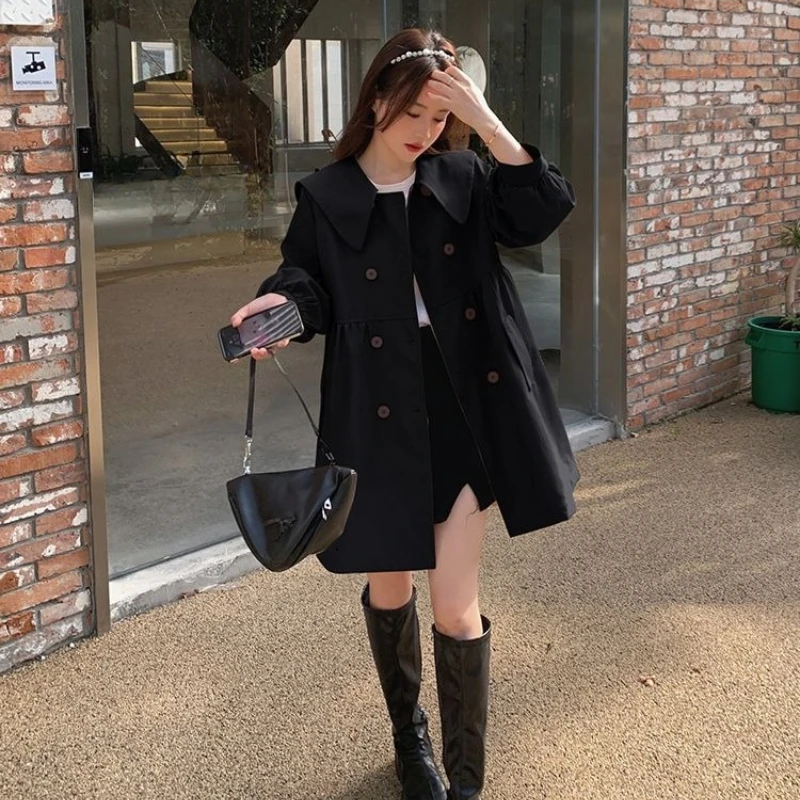 2025 Trendy Petite Trench Coat with Unique Ruffled Collar Japanese Lantern Sleeve Design Slimming Outerwear for Women
2025 Trendy Petite Trench Coat with Unique Ruffled Collar Japanese Lantern Sleeve Design Slimming Outerwear for Women