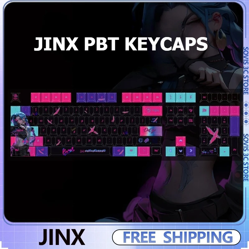 Колпачки для клавиш Jinx, колпачки для клавиш с аниме Cherry Profile Pbt, сублимационные индивидуальные колпачки для клавиатуры Artisan для механической клавиатуры 61/68/87/98/104
Колпачки для клавиш Jinx, колпачки для клавиш с аниме Cherry Profile Pbt, сублимационные индивидуальные колпачки для клавиатуры Artisan для механической клавиатуры 61/68/87/98/104
