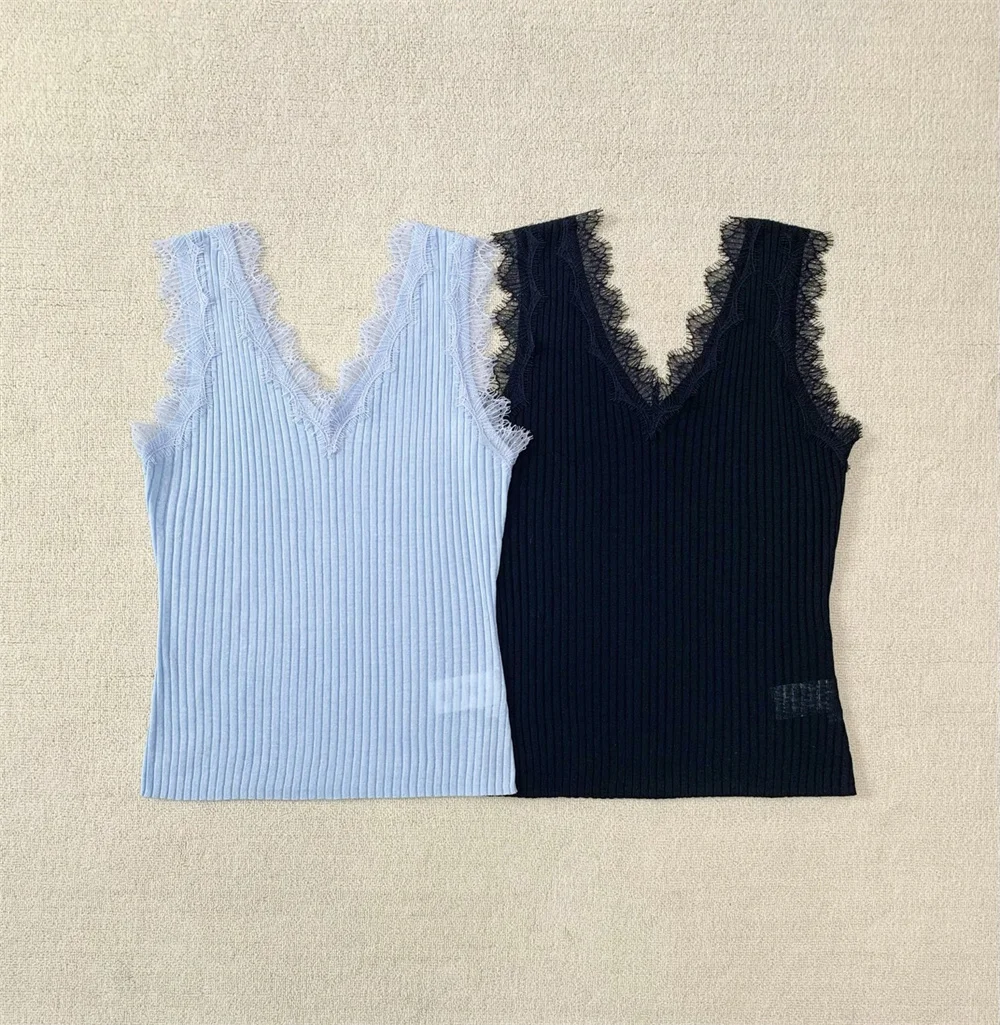 Women's Simple Versatile Tanks Top Lace High-Stretch Ribbed Knit Vest Tops
Women's Simple Versatile Tanks Top Lace High-Stretch Ribbed Knit Vest Tops
