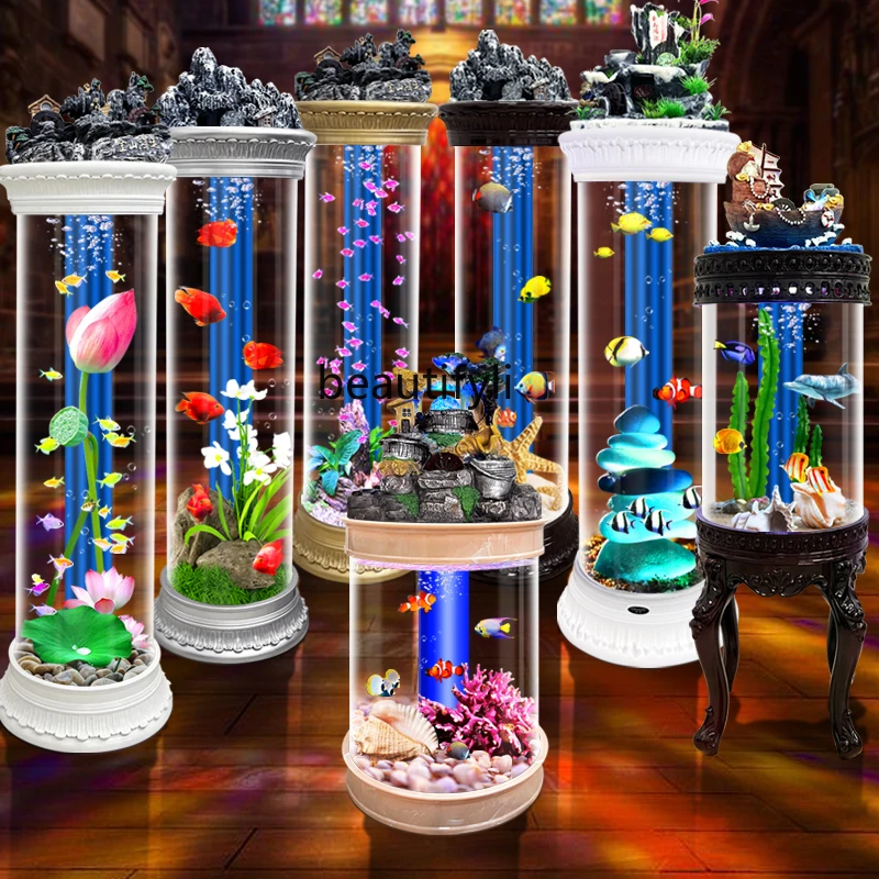 Acrylic Household Fish Tank Small Light Luxury Cylindrical Desktop Ecological Self-Circulation Fish Globe
Acrylic Household Fish Tank Small Light Luxury Cylindrical Desktop Ecological Self-Circulation Fish Globe