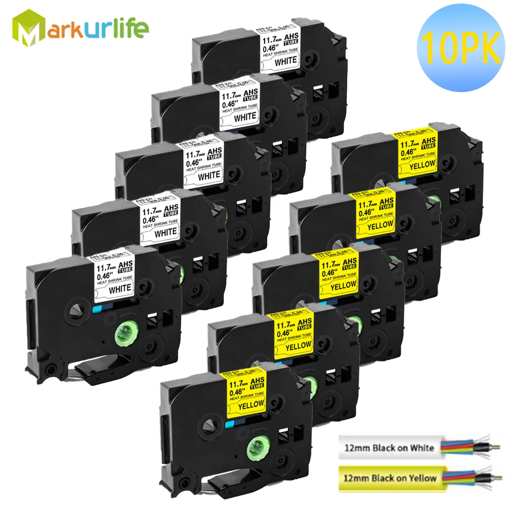 10PCS/Lot HSe231 Hse-631 Heat Shrink Tube Black on White/Yellow Compatible for P-touch PT-E550 Label Maker
10PCS/Lot HSe231 Hse-631 Heat Shrink Tube Black on White/Yellow Compatible for P-touch PT-E550 Label Maker