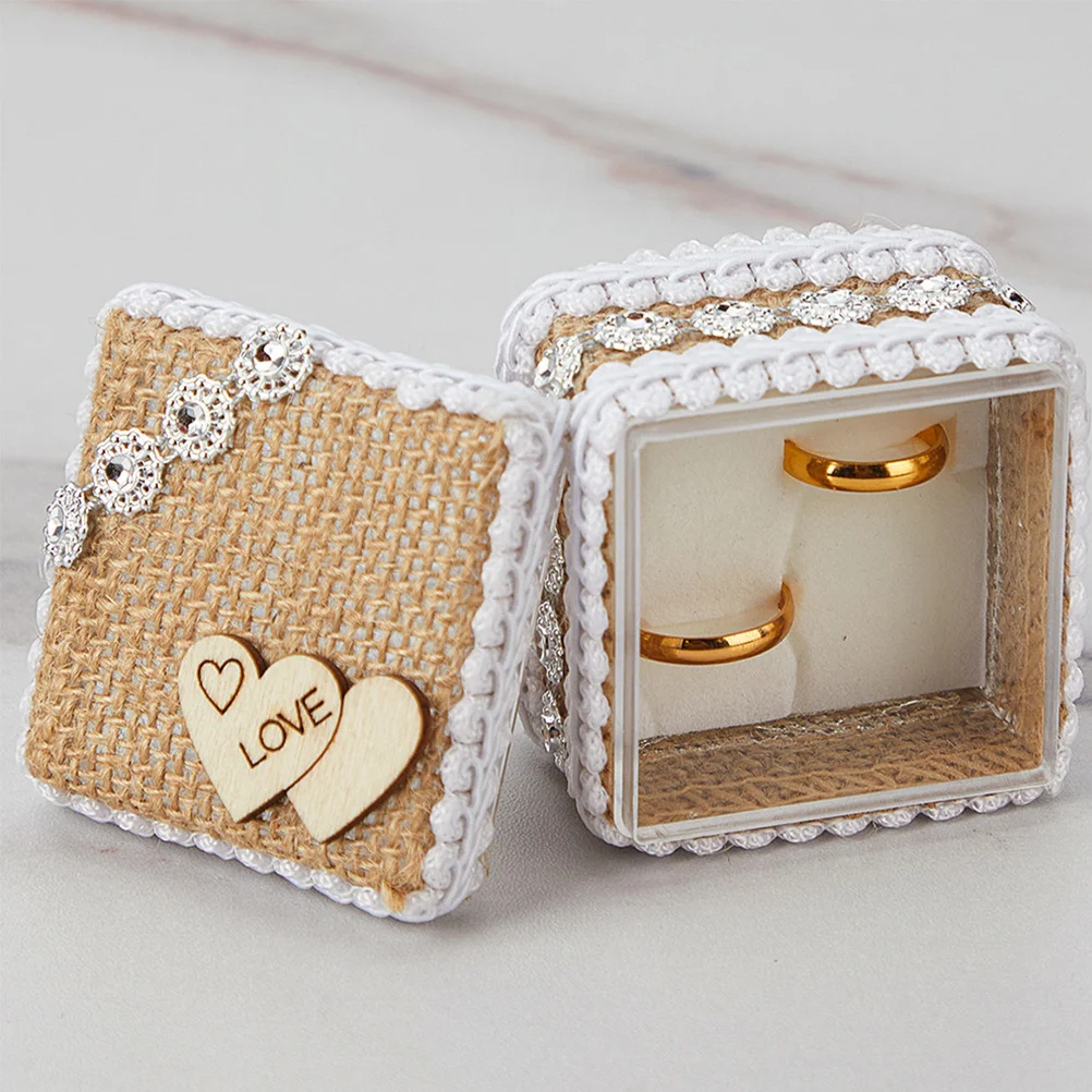 Rustic Jute Ring Box For Weddings Engagements Bridal Showers Double Heart Flower Basket Holder Small Wedding Ring Box
Rustic Jute Ring Box For Weddings Engagements Bridal Showers Double Heart Flower Basket Holder Small Wedding Ring Box