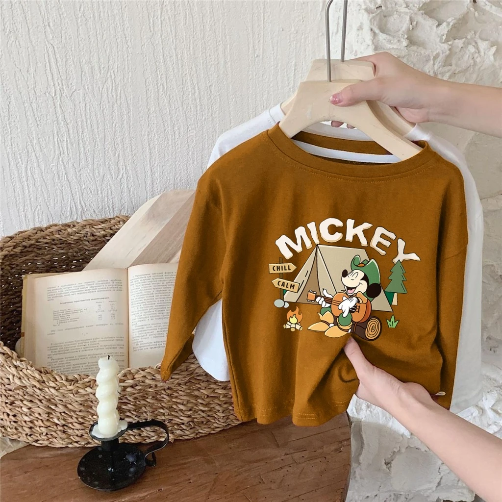 Toddler 4Colors Tees Top Mickey Mouse Camping Long Sleeve Tees Multi Color Kids Casual T-Shirts For Spring And Autumn Baby Cloth
Toddler 4Colors Tees Top Mickey Mouse Camping Long Sleeve Tees Multi Color Kids Casual T-Shirts For Spring And Autumn Baby Cloth
