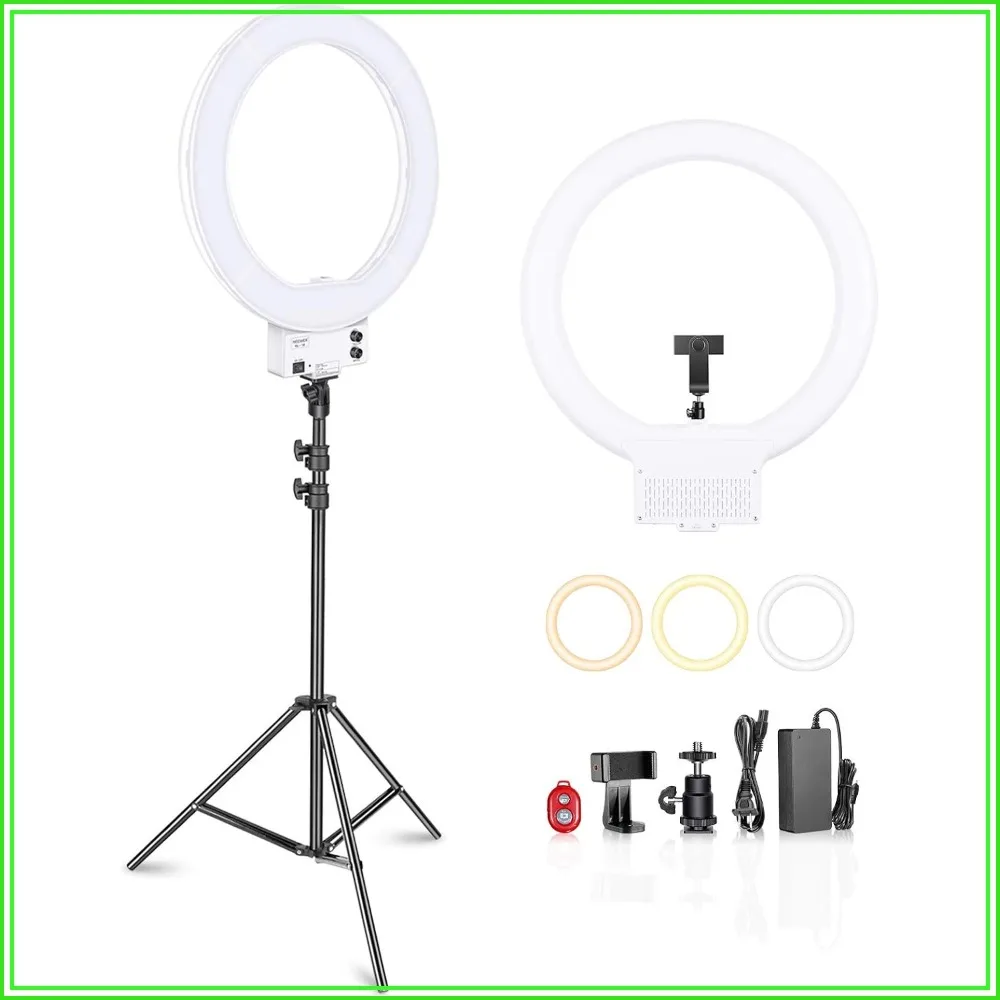 18 Inch Ring Light with Tripod Stand, 55W LED, Cold Shoe Phone Holder for Video Recording, Photography, Streaming, Selfie, Makeup, Studio
18 Inch Ring Light with Tripod Stand, 55W LED, Cold Shoe Phone Holder for Video Recording, Photography, Streaming, Selfie, Makeup, Studio