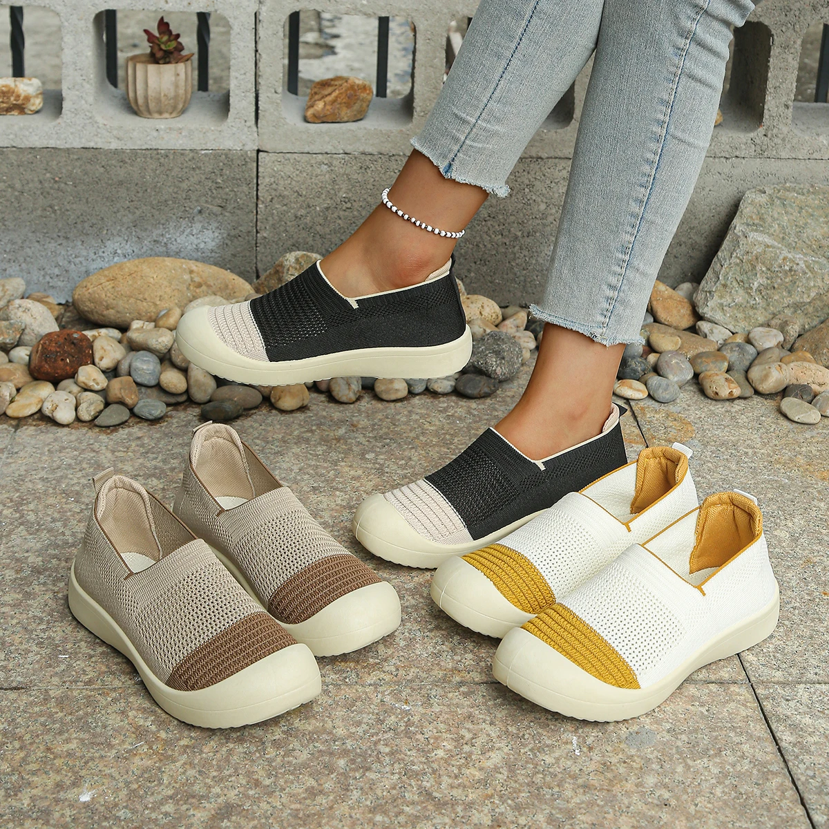 Women's Breathable Knit Slip-On Loafers,Comfortable Non-slip Soft Sole Casual Flats,Lightweight Daily Walking Shoe Drop Shipping
Women's Breathable Knit Slip-On Loafers,Comfortable Non-slip Soft Sole Casual Flats,Lightweight Daily Walking Shoe Drop Shipping