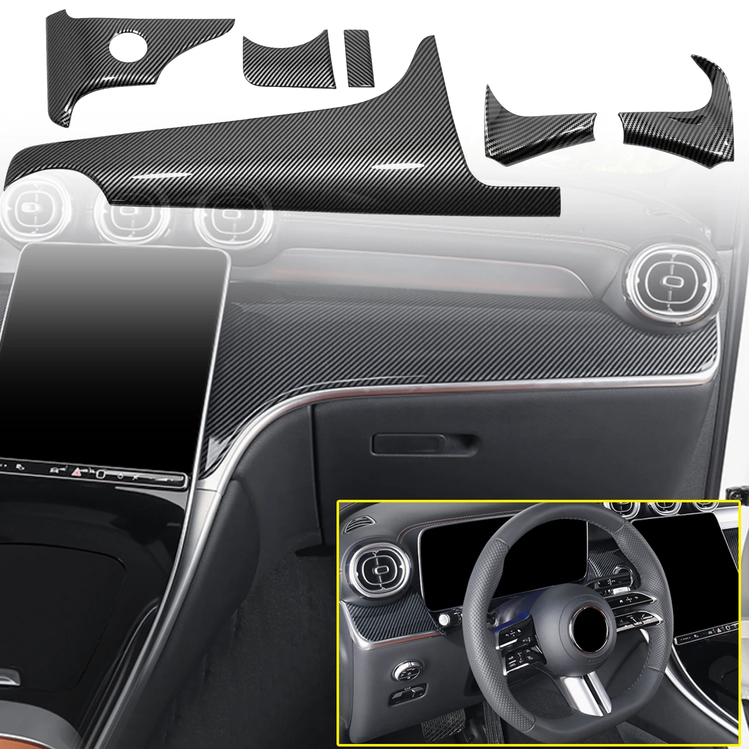 LHD!! For Mercedes-Benz X254 C254 2023-2025 Car Accessories ABS Carbon Black Interior Dashboard Decoration Cover Overlay 3pcs
LHD!! For Mercedes-Benz X254 C254 2023-2025 Car Accessories ABS Carbon Black Interior Dashboard Decoration Cover Overlay 3pcs