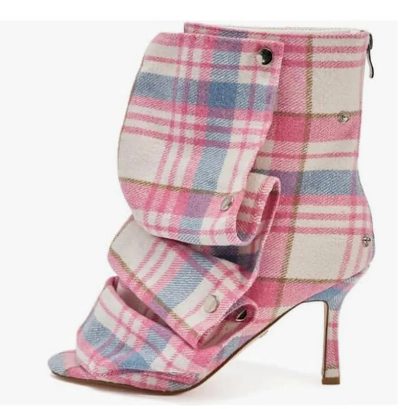 Plaid Fabric Stiletto Ankle Boots Customizable Women's Heeled Boots Fashion Office Women's High Heels
Plaid Fabric Stiletto Ankle Boots Customizable Women's Heeled Boots Fashion Office Women's High Heels