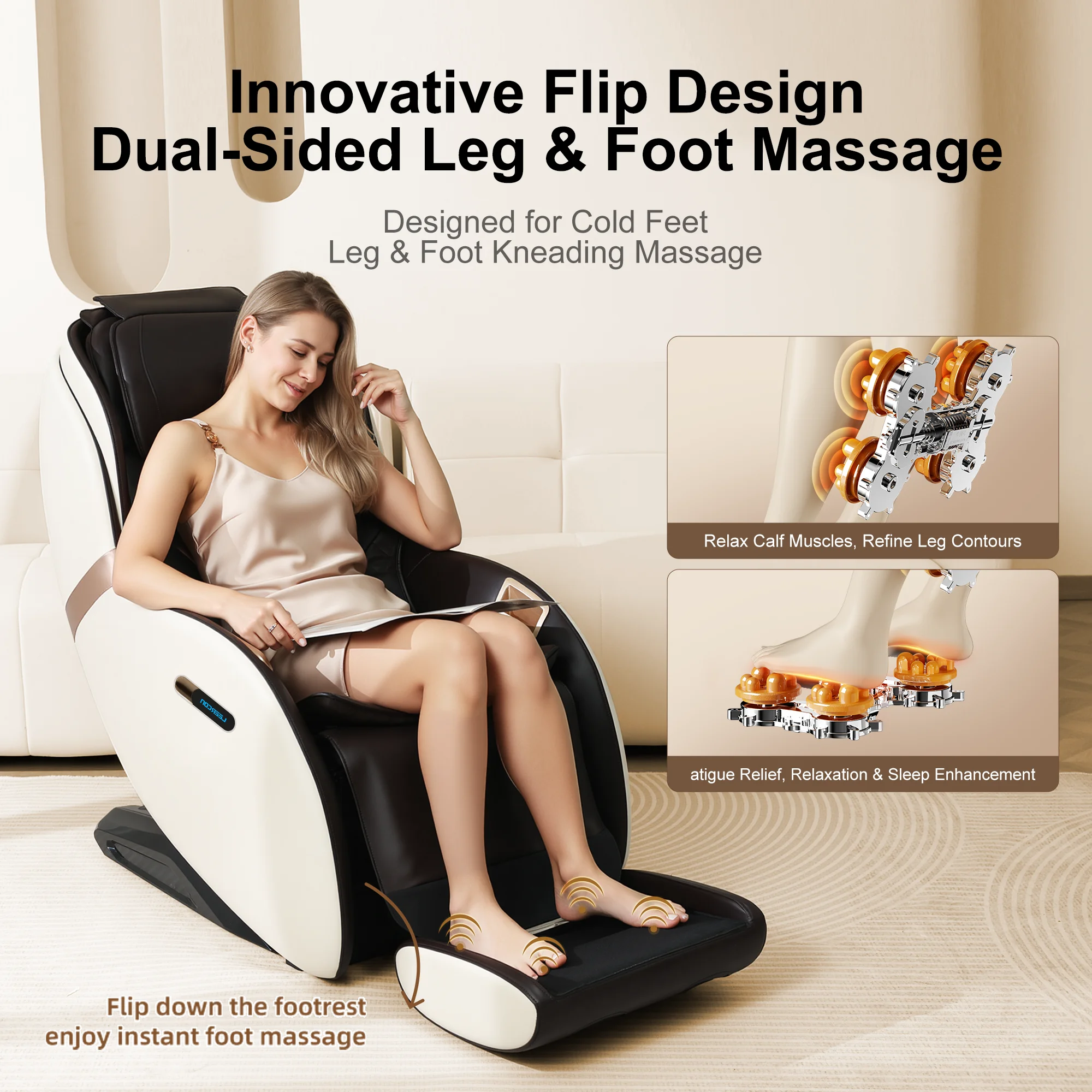 Full Body Zero Gravity Massage Chair 2D Mechanism SL Track, 5 Massage Modes 6 Techniques, Back Waist Heating Calf Roller
Full Body Zero Gravity Massage Chair 2D Mechanism SL Track, 5 Massage Modes 6 Techniques, Back Waist Heating Calf Roller