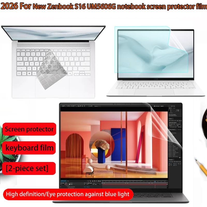 Новая защитная пленка для экрана ноутбука ASUS Zenbook S16 (16 дюймов, UM5606G) и пленка для клавиатуры, аксессуары для ноутбуков, защита от царапин, конфиденциальная пленка
Новая защитная пленка для экрана ноутбука ASUS Zenbook S16 (16 дюймов, UM5606G) и пленка для клавиатуры, аксессуары для ноутбуков, защита от царапин, конфиденциальная пленка