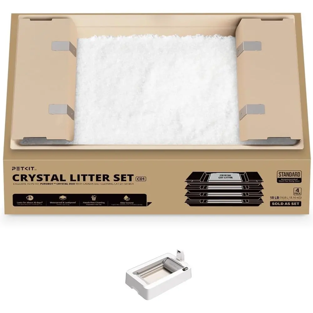 Crystal Cat Litter with Tray, Suitable or obot Crystal Duo Automatic Litter Box, Dust-ree M-ree No Reilling, Odor Control (White
Crystal Cat Litter with Tray, Suitable or obot Crystal Duo Automatic Litter Box, Dust-ree M-ree No Reilling, Odor Control (White