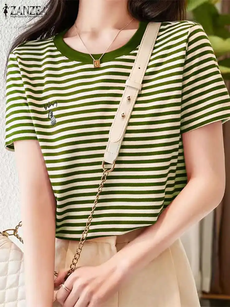 ZANZEA Summer Women O Neck Short Sleeve Striped Blouse Vintage Party Shirt Fashion Casual Holiday Blusas Chemise 2024 Tunic Tops
ZANZEA Summer Women O Neck Short Sleeve Striped Blouse Vintage Party Shirt Fashion Casual Holiday Blusas Chemise 2024 Tunic Tops