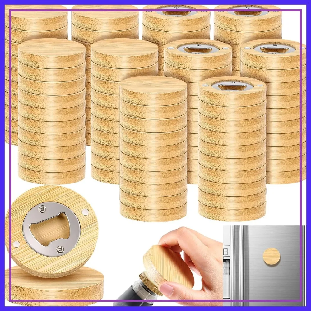 100 Pcs Magnetic Bottle Opener 2.5in DIY Bamboo Round Shape Beer Openers Wooden Fridge Magnet Sticker Gift for Beer Lover Wedding Kitchens Bars Parties
100 Pcs Magnetic Bottle Opener 2.5in DIY Bamboo Round Shape Beer Openers Wooden Fridge Magnet Sticker Gift for Beer Lover Wedding Kitchens Bars Parties