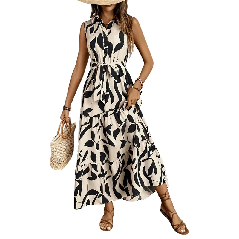 FX-Women's Summer Floral Maxi Dress Button Up Collar Tie Waist Tiered Ruffle Sleeveless Boho Dresses
FX-Women's Summer Floral Maxi Dress Button Up Collar Tie Waist Tiered Ruffle Sleeveless Boho Dresses