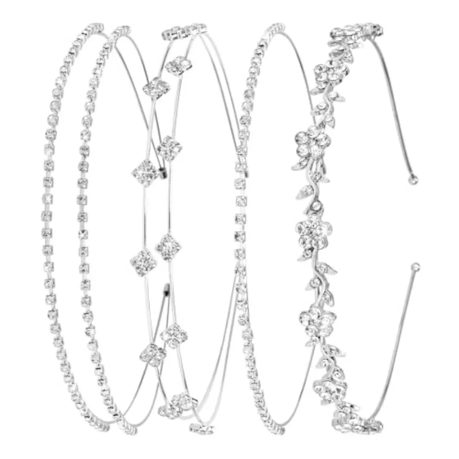 4 Pcs Silver Rhinestone Headband, Bridal Wedding Crystal Tiara Crown Hair Accessories for Women Girls Flower Girl Prom Formal E
4 Pcs Silver Rhinestone Headband, Bridal Wedding Crystal Tiara Crown Hair Accessories for Women Girls Flower Girl Prom Formal E