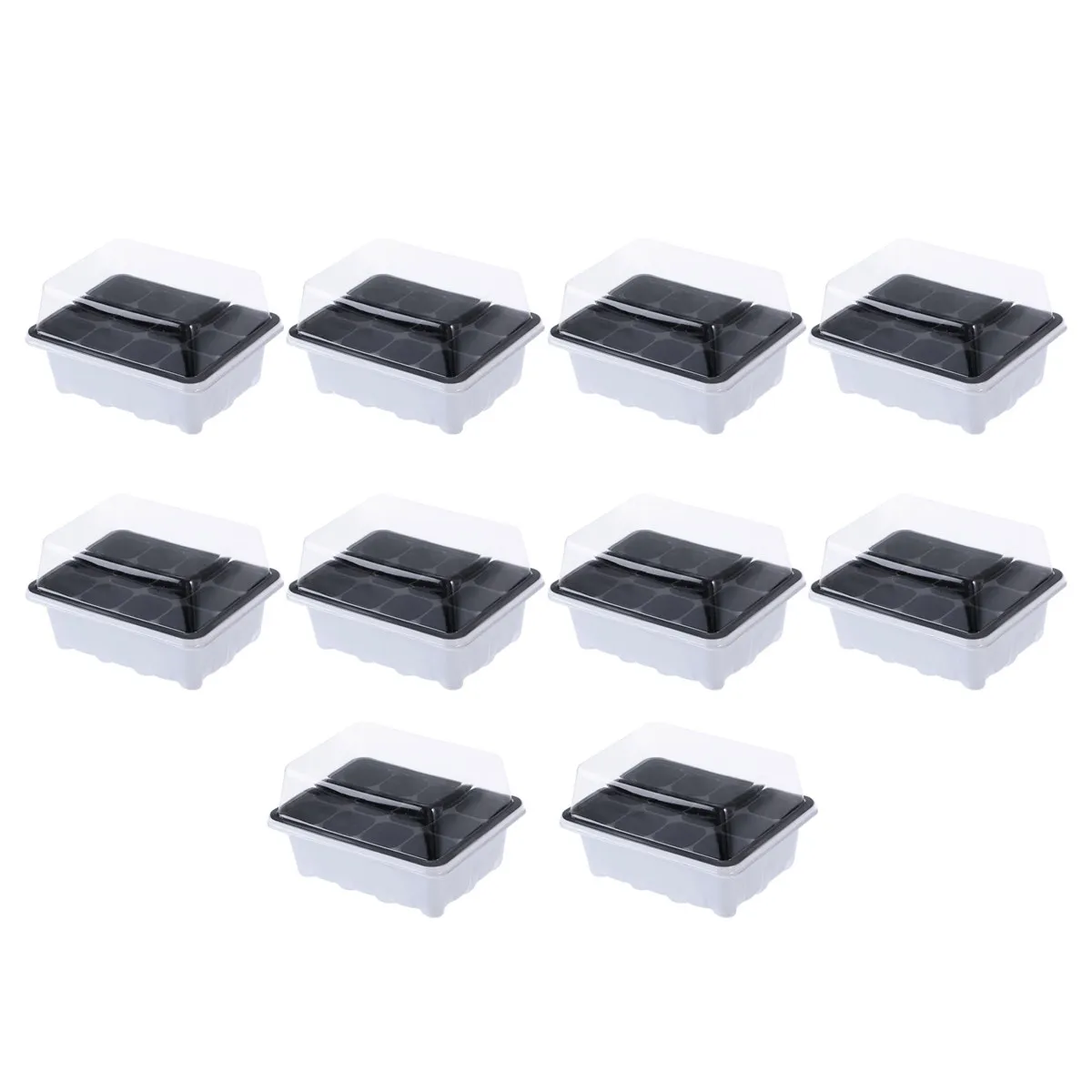 10Pack Nursery Box 12 Cells Transparent Lid Drainage Tray Starter Tray for Succulents Tomatoes Peppers
10Pack Nursery Box 12 Cells Transparent Lid Drainage Tray Starter Tray for Succulents Tomatoes Peppers