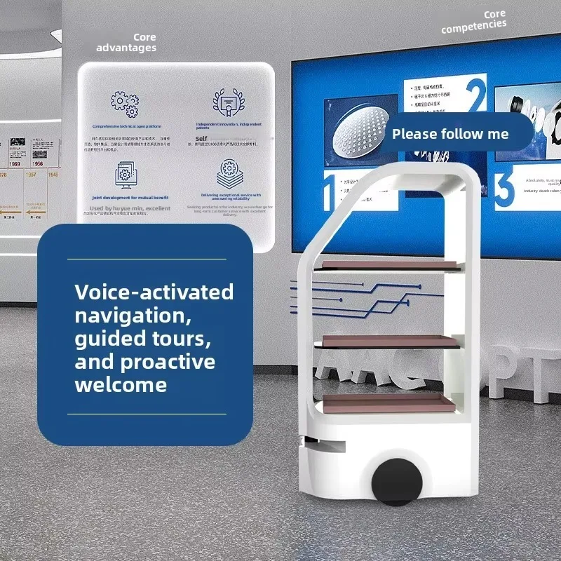 Intelligent Service Robot, 3-Tier Tray Robot for Delivery, Reception and Guidance
Intelligent Service Robot, 3-Tier Tray Robot for Delivery, Reception and Guidance