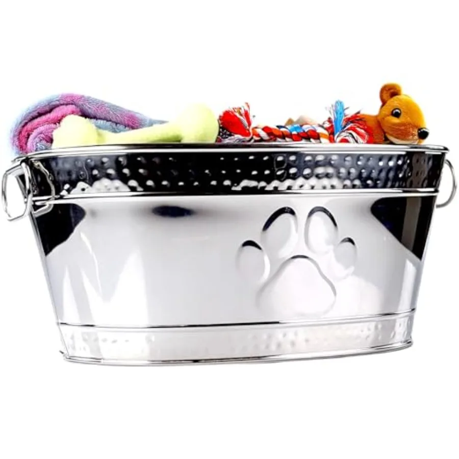 Metal Indestructible Dog Toy Bin - Steel Dog Toy Basket with Handles Pet Storage Box Oval for Blankets Leashes and Ropes for Ag
Metal Indestructible Dog Toy Bin - Steel Dog Toy Basket with Handles Pet Storage Box Oval for Blankets Leashes and Ropes for Ag