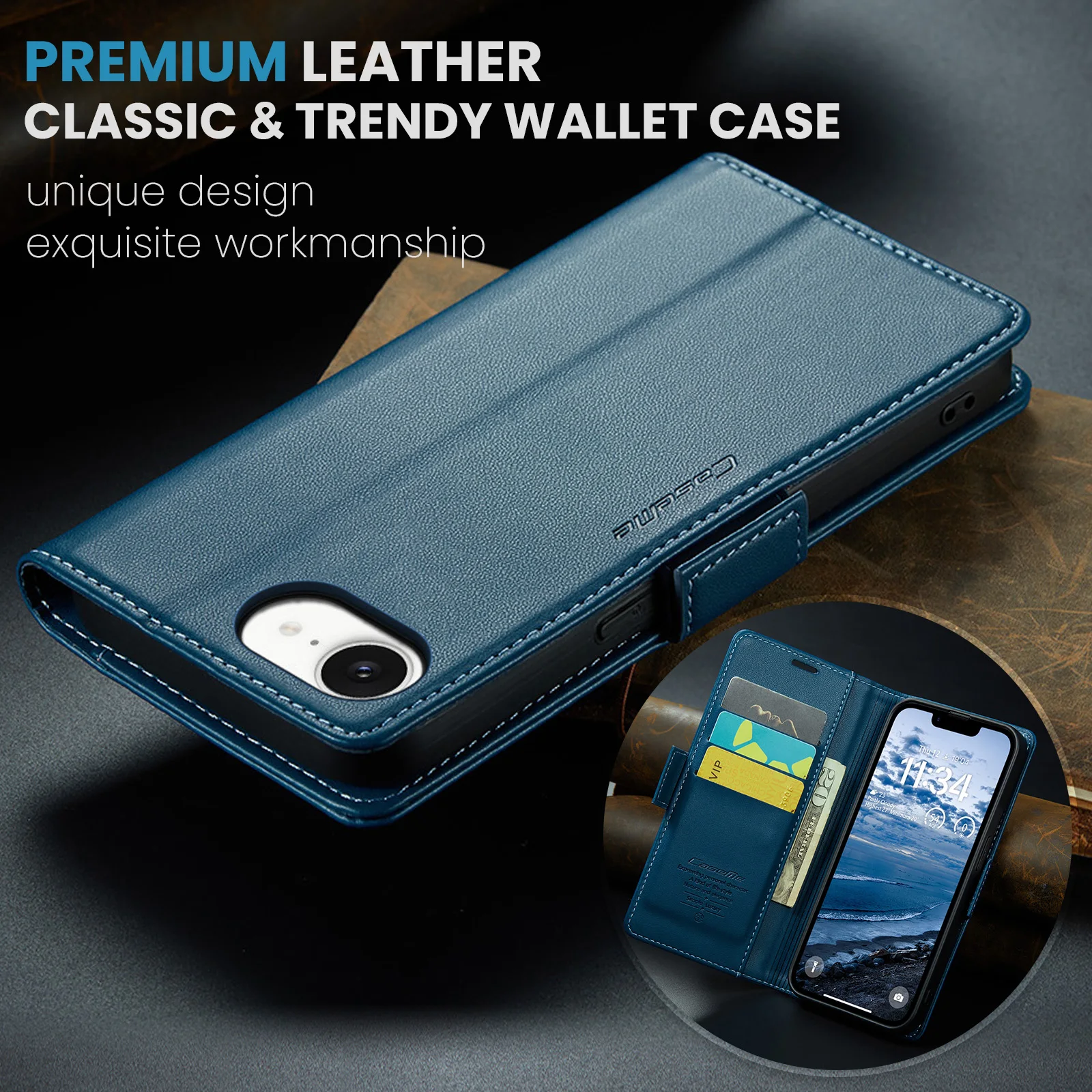 CaseMe-023 For iPhone 16e 15 14 13 Pro Max 12 11 XS Magnetic Side Buckle Flip PU Leather Wallet Case Card Stand Cover Protector 
CaseMe-023 For iPhone 16e 15 14 13 Pro Max 12 11 XS Magnetic Side Buckle Flip PU Leather Wallet Case Card Stand Cover Protector
