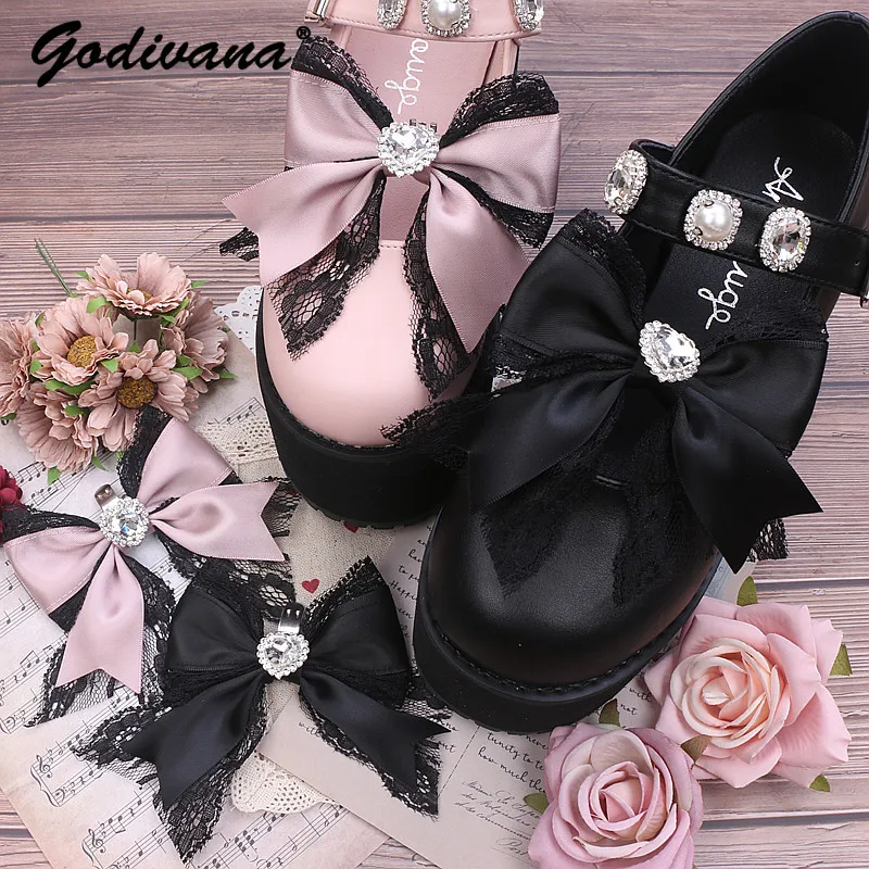 Lolita Handmade Shoes Clip Japanese Style Sweet Heart Shape Rhinestone Big Bow Lace Shoes Clip Women's Shoe Buckle Accessories
Lolita Handmade Shoes Clip Japanese Style Sweet Heart Shape Rhinestone Big Bow Lace Shoes Clip Women's Shoe Buckle Accessories