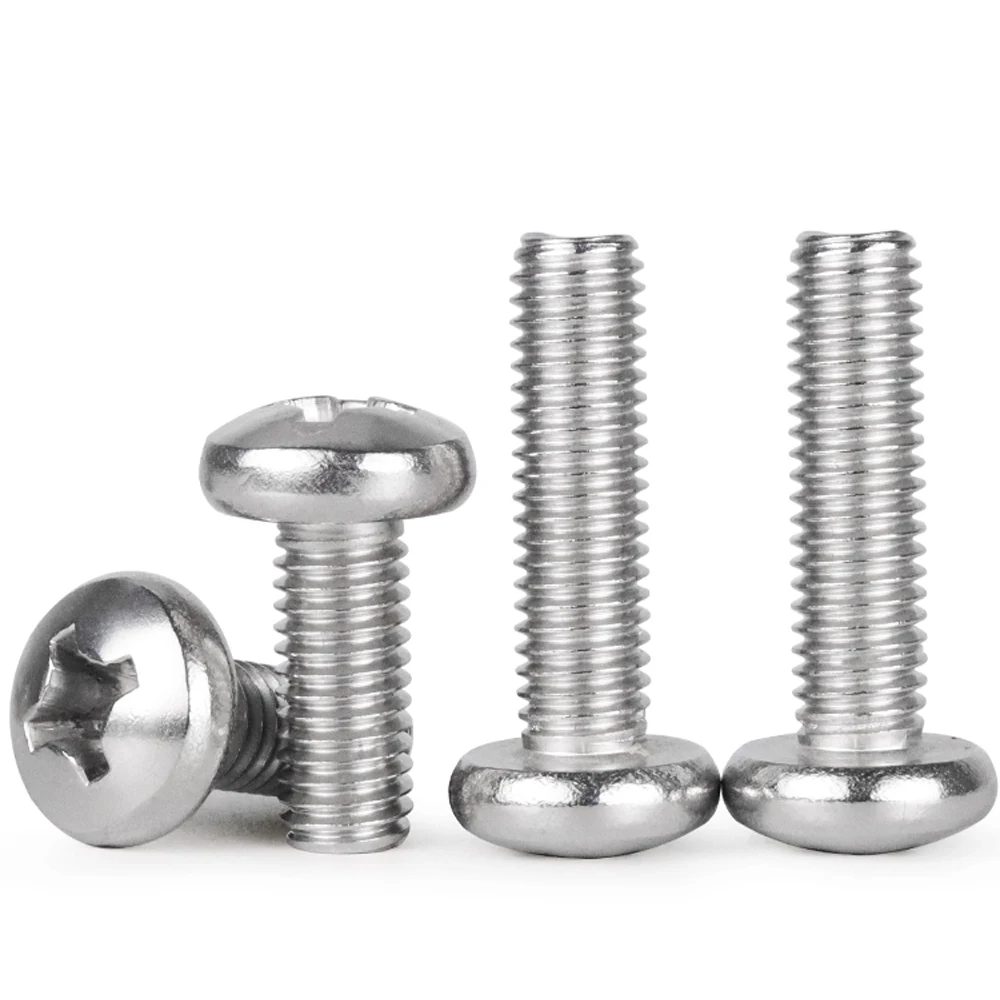 GB818 SUS304 Stainless Steel Phillips Pan Head Screws 10#12#1/4 5/16 3/8 Inch UNC UNF Cross Recessed Machine Bolts
GB818 SUS304 Stainless Steel Phillips Pan Head Screws 10#12#1/4 5/16 3/8 Inch UNC UNF Cross Recessed Machine Bolts