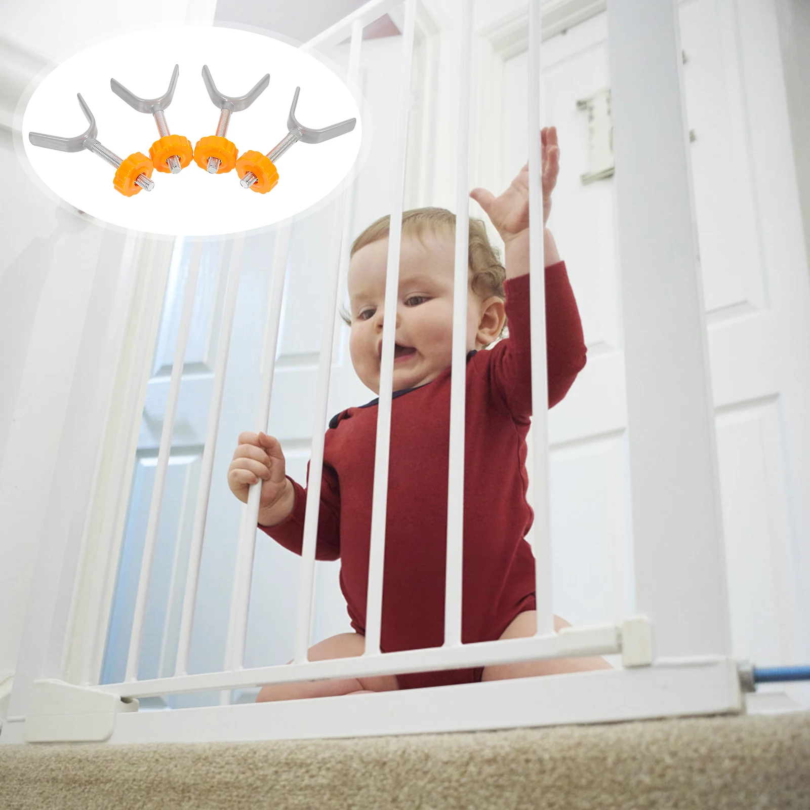 4Pcs Indoor Fence Guardrail Safety Gate Y-Shaped Tops Bolt Stairway Guardrail Parts Nuts Durable Stairway Y-Shaped Bolt Tool
4Pcs Indoor Fence Guardrail Safety Gate Y-Shaped Tops Bolt Stairway Guardrail Parts Nuts Durable Stairway Y-Shaped Bolt Tool