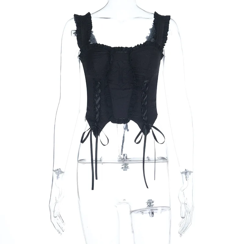 2026 New Vintage Dark Jacquard Skinny Bandage Tops Punk Y2K Retro Streetwear Gothic Sleeveless Crop T-Shirts Cross Vest Summer
2026 New Vintage Dark Jacquard Skinny Bandage Tops Punk Y2K Retro Streetwear Gothic Sleeveless Crop T-Shirts Cross Vest Summer