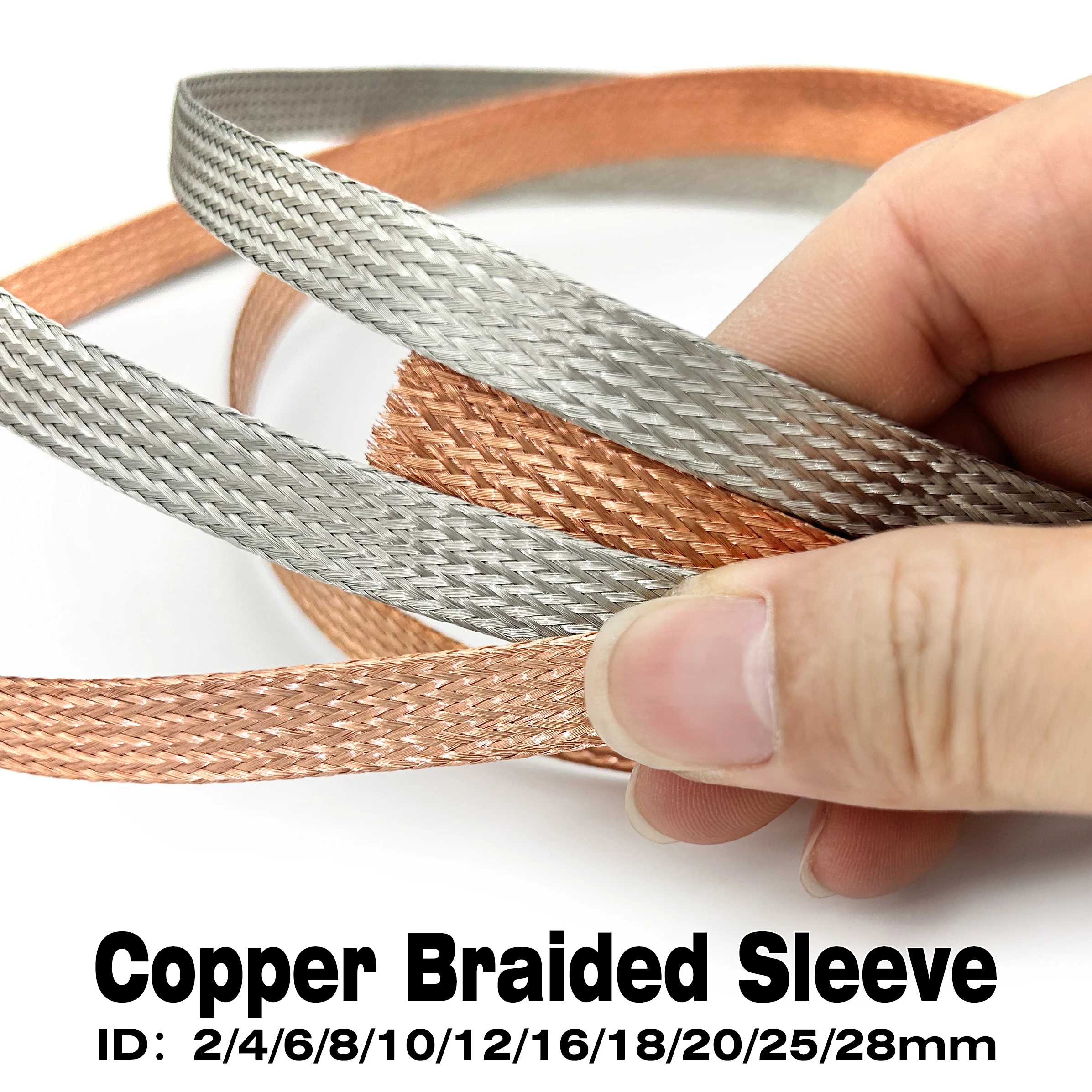 5M/2M ID 2mm~28mm Copper Braided Sleeve Flexible Cable Protection Sleeve Anti-Interference Shielding Tube Electrical Wiring
5M/2M ID 2mm~28mm Copper Braided Sleeve Flexible Cable Protection Sleeve Anti-Interference Shielding Tube Electrical Wiring