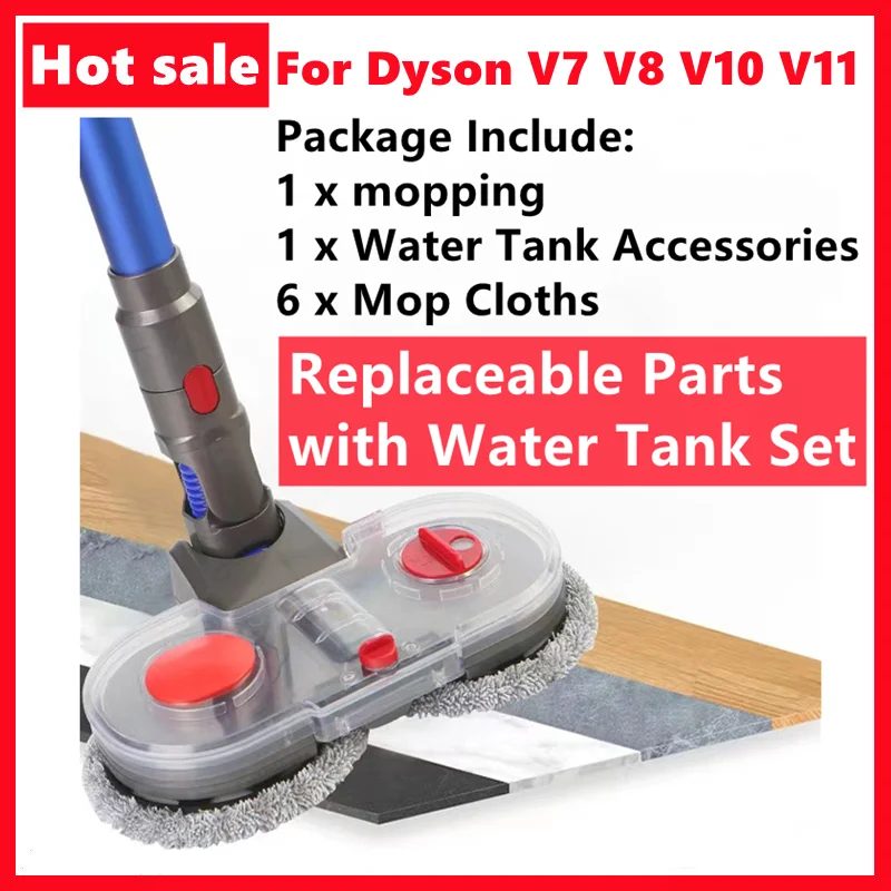 Electric Mop Water Tank for Dyson Vacuum Cleaner V7 V8 V10 V11 Replacement Electric Mop Head Brush with 6 Mopping Pads
Electric Mop Water Tank for Dyson Vacuum Cleaner V7 V8 V10 V11 Replacement Electric Mop Head Brush with 6 Mopping Pads