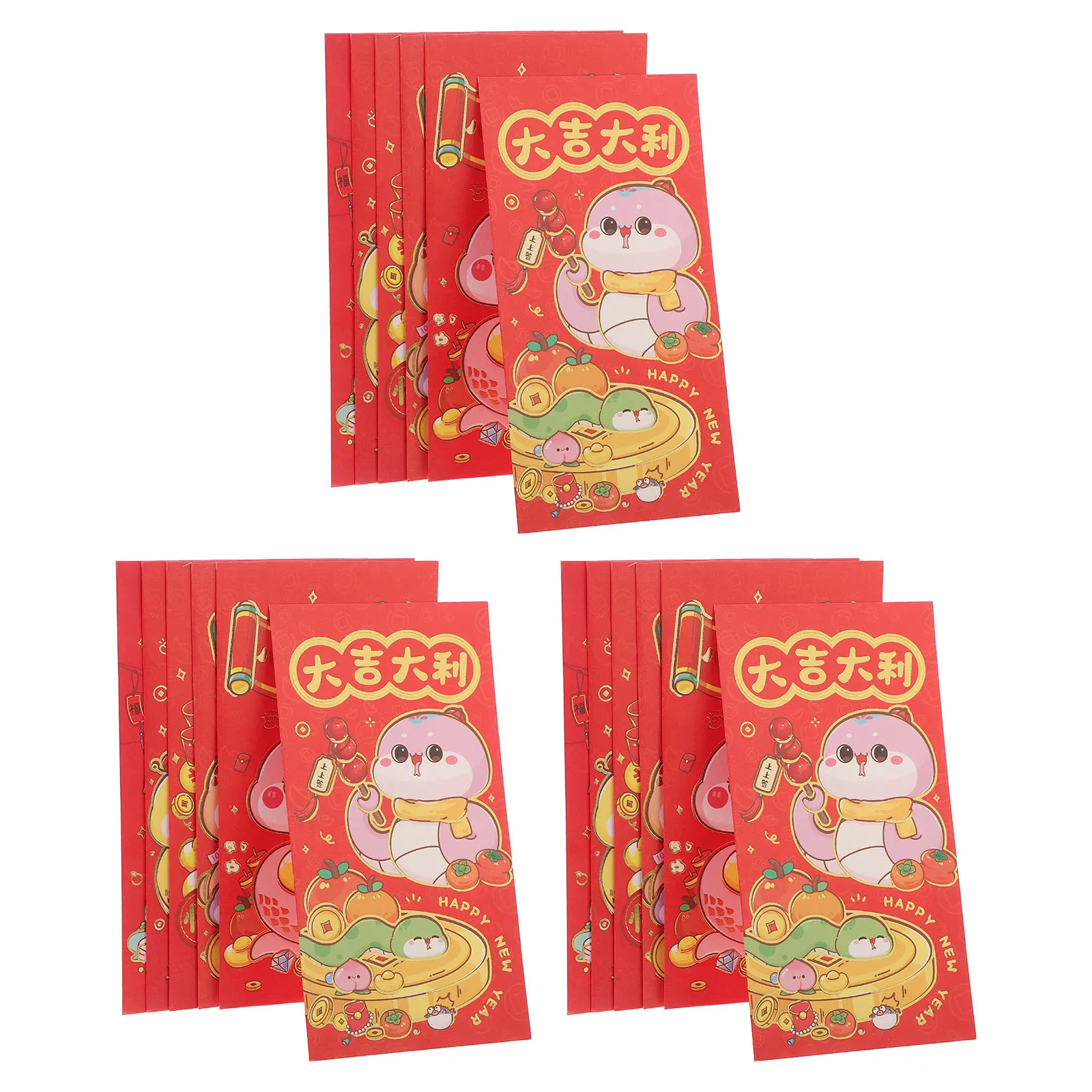18Pcs Chinese New Year Red Envelopes Cartoon Style Money Holder Cash Packets Festival Lucky Red Packet Year of The Snake Design
18Pcs Chinese New Year Red Envelopes Cartoon Style Money Holder Cash Packets Festival Lucky Red Packet Year of The Snake Design