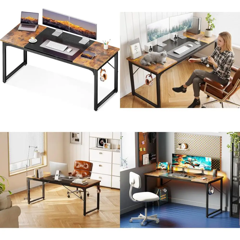 Modern 63 Inch Simple Style Computer Desk for Home Office, Study, and Student Writing, Vintage Black Finish
Modern 63 Inch Simple Style Computer Desk for Home Office, Study, and Student Writing, Vintage Black Finish