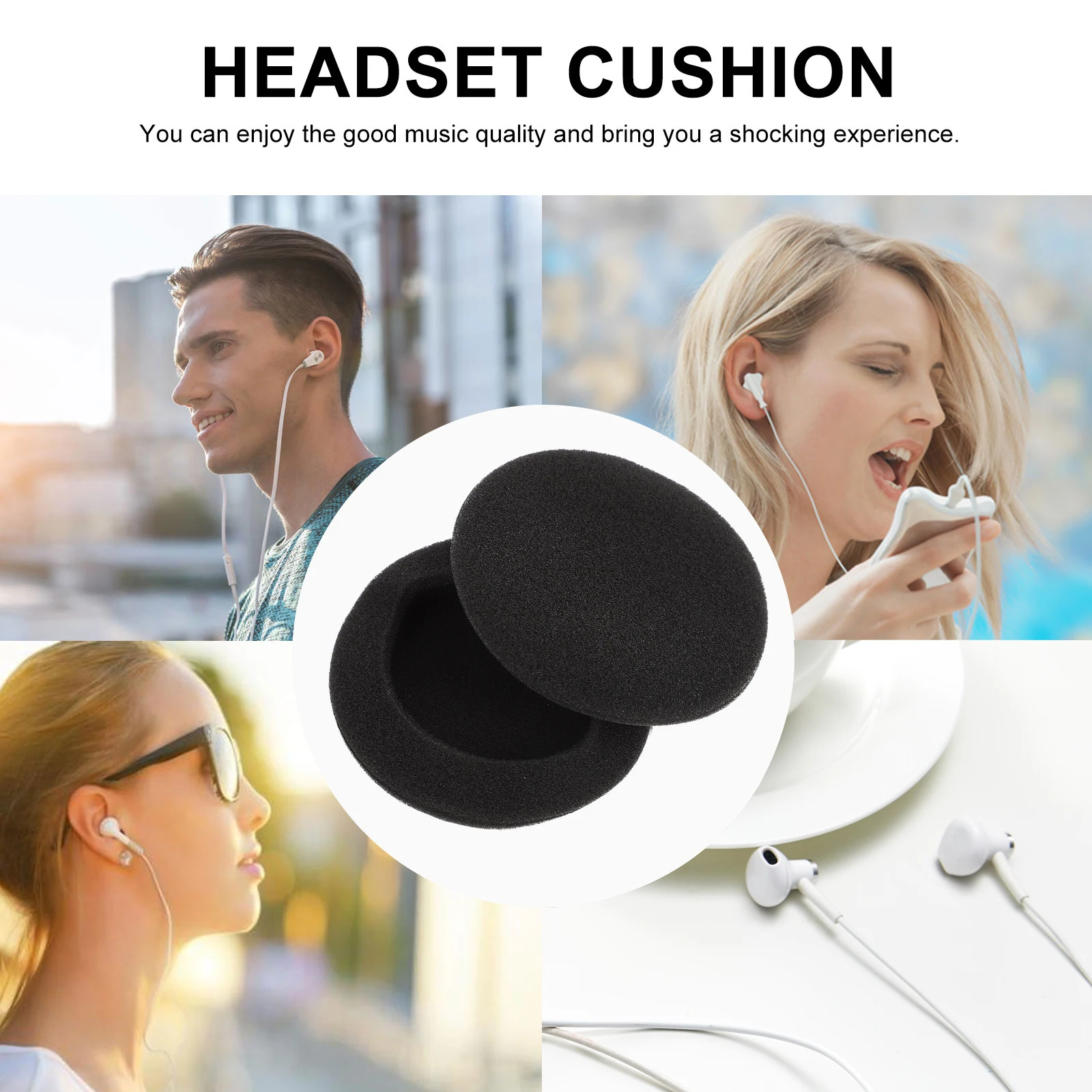 20 Pcs Headphone Headset Cushion Sponge Replacement Cushion Black Color Durable Soft Material Long Wear Comfort
20 Pcs Headphone Headset Cushion Sponge Replacement Cushion Black Color Durable Soft Material Long Wear Comfort