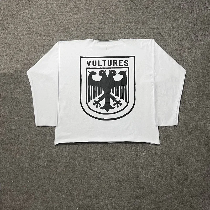 25ss White Kanye VULTURES Oversized Long Sleeved T Shirt New Music Album Graphic Men Women YZY Pure Cotton T Shirts
25ss White Kanye VULTURES Oversized Long Sleeved T Shirt New Music Album Graphic Men Women YZY Pure Cotton T Shirts