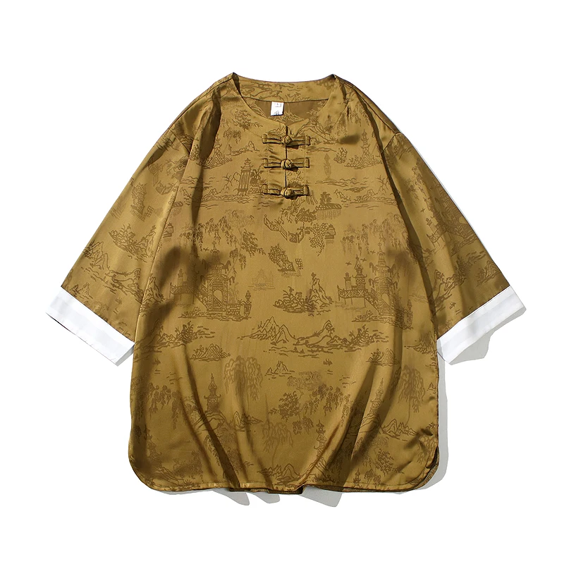 Chinese Style Men's Summer Thin Short Sleeve T-shirt Men's Ancient Style Large Size Tang Suit Buckle Half Sleeve Top
Chinese Style Men's Summer Thin Short Sleeve T-shirt Men's Ancient Style Large Size Tang Suit Buckle Half Sleeve Top