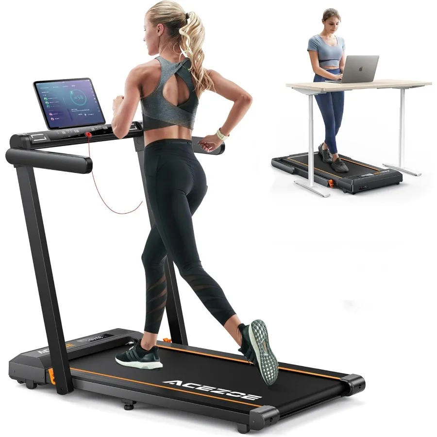 2 in 1 Folding Treadmills for Home Small Office, 2.5HP Walking Pad Treadmill with Handle Bar, 300lbs Capacity, Copmact Protable
2 in 1 Folding Treadmills for Home Small Office, 2.5HP Walking Pad Treadmill with Handle Bar, 300lbs Capacity, Copmact Protable