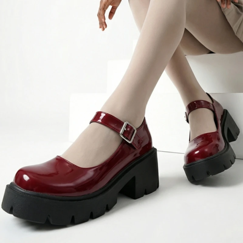 Sexy Women's High Heels Mary Jane Shoes Platform Fashion Round toe Black Red Punk Party Wedding Office Shoes Female 2026 Spring
Sexy Women's High Heels Mary Jane Shoes Platform Fashion Round toe Black Red Punk Party Wedding Office Shoes Female 2026 Spring