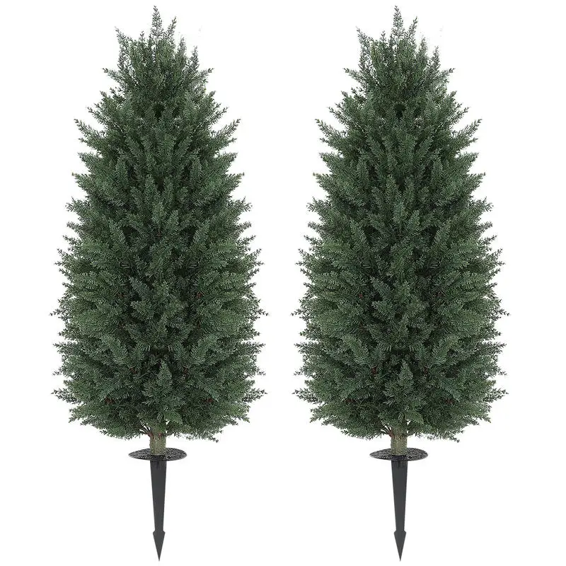 43.3 Inch Set of 2 Artificial Cypress Topiary Tree, Indoor Outdoor UV Resistant Faux Plants with Ground Stake for Garden
43.3 Inch Set of 2 Artificial Cypress Topiary Tree, Indoor Outdoor UV Resistant Faux Plants with Ground Stake for Garden