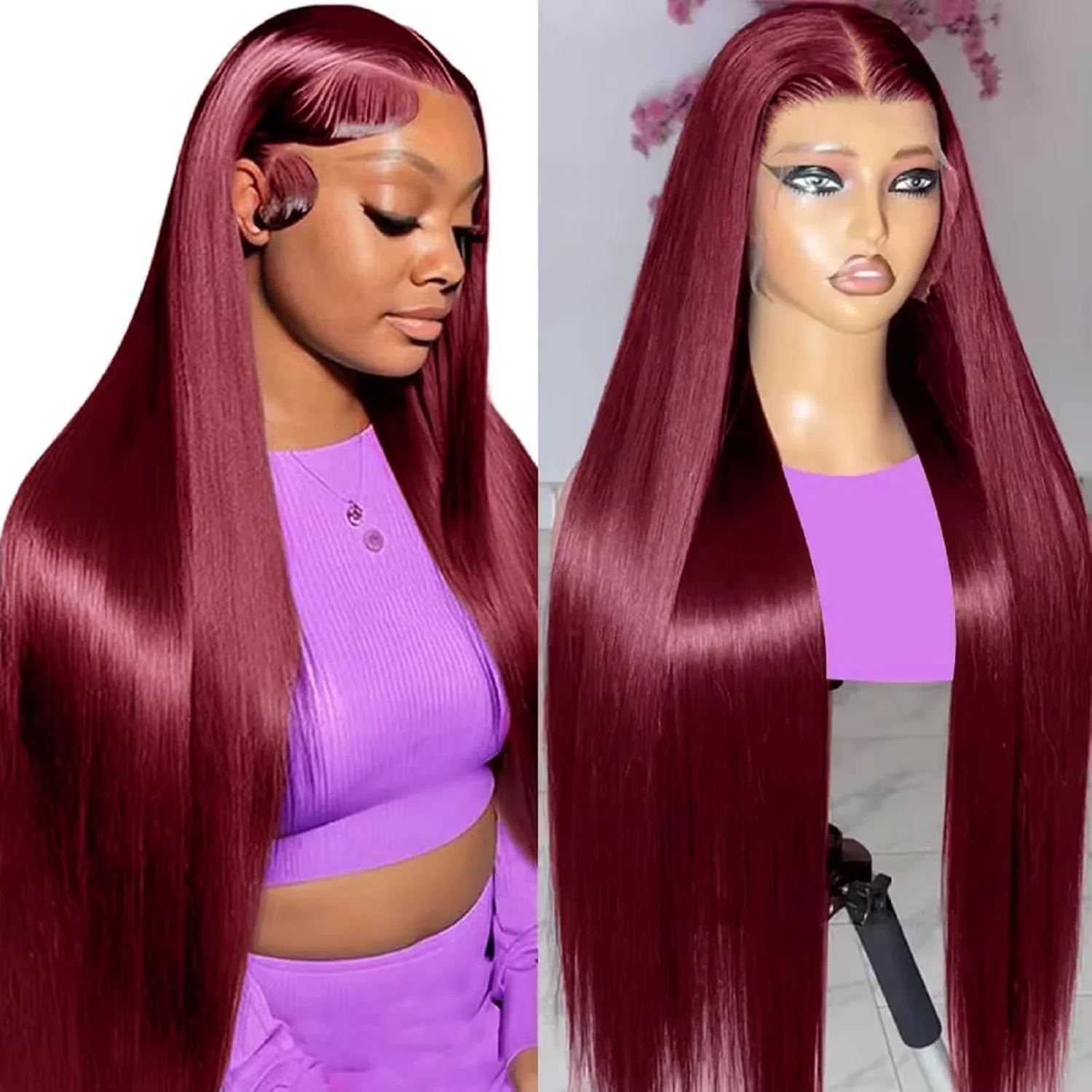 99J Burgundy Straight Wig Human Hair Straight Lace Front Wigs 13x6 13x4 HD Transparent Lace Frontal Wigs For Women 44 46inches
99J Burgundy Straight Wig Human Hair Straight Lace Front Wigs 13x6 13x4 HD Transparent Lace Frontal Wigs For Women 44 46inches
