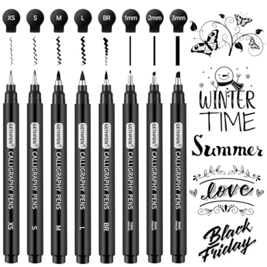 Calligraphy Pen, Calligraphy Pens for Writing, Brush Pens Calligraphy Set for Beginners, Calligraphy markers, Black Archival In
Calligraphy Pen, Calligraphy Pens for Writing, Brush Pens Calligraphy Set for Beginners, Calligraphy markers, Black Archival In
