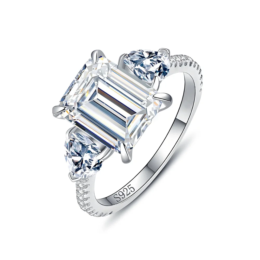 4 Carat 8x10mm Rectangular Emerald Cut Zirconia Ring Women's S925 Sterling Silver Large Sugar Cube Ring
4 Carat 8x10mm Rectangular Emerald Cut Zirconia Ring Women's S925 Sterling Silver Large Sugar Cube Ring