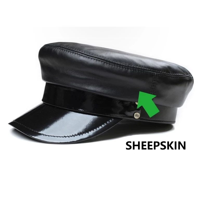 Luxury Winter Genuine Leather Hat Men Women Germany Officer Visor Cap Locomotive Retro German Military Hat Cortical Casquette
Luxury Winter Genuine Leather Hat Men Women Germany Officer Visor Cap Locomotive Retro German Military Hat Cortical Casquette