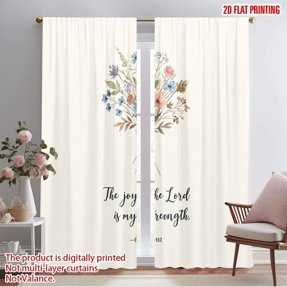 2pcs 2D flat printing Party Curtains Floral Scripture The Lord Strength Polyester Fabric Without Electricity Festive Holiday Use
2pcs 2D flat printing Party Curtains Floral Scripture The Lord Strength Polyester Fabric Without Electricity Festive Holiday Use