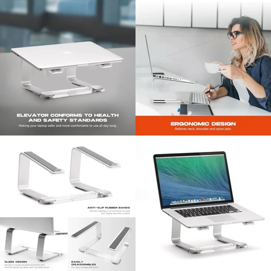 Elevator Laptop Stand - Ergonomic Computer Riser & Laptop Mount Made of Sturdy Brushed Aluminum - Supports Posture & Elevates Workspace with a Minimal Design, Classic Clear (2.5 Oz)
Elevator Laptop Stand - Ergonomic Computer Riser & Laptop Mount Made of Sturdy Brushed Aluminum - Supports Posture & Elevates Workspace with a Minimal Design, Classic Clear (2.5 Oz)