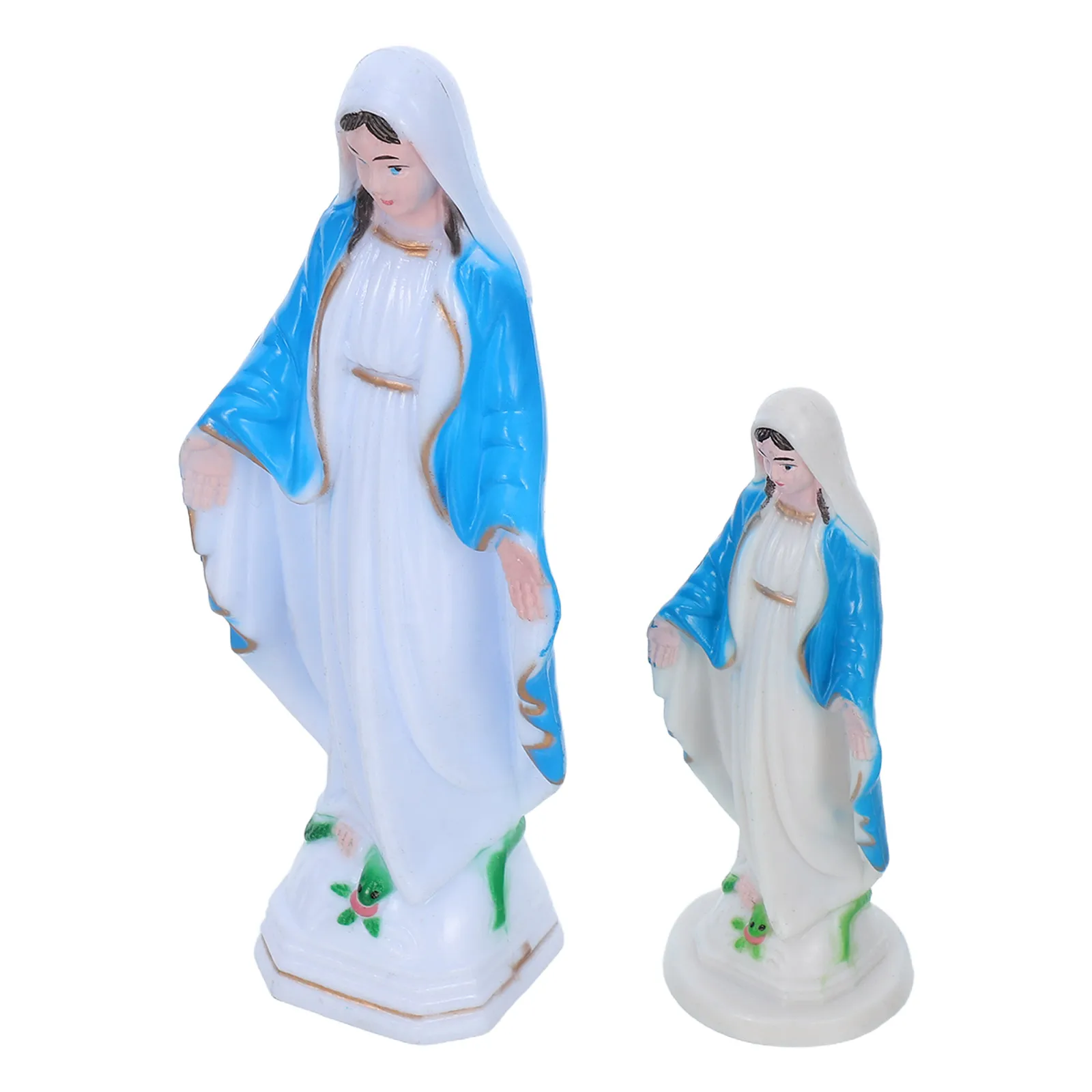 2pcs Statue Catholic Decor Desktop Virgin Statues Plastic Mini Religious Figure Office Display
2pcs Statue Catholic Decor Desktop Virgin Statues Plastic Mini Religious Figure Office Display