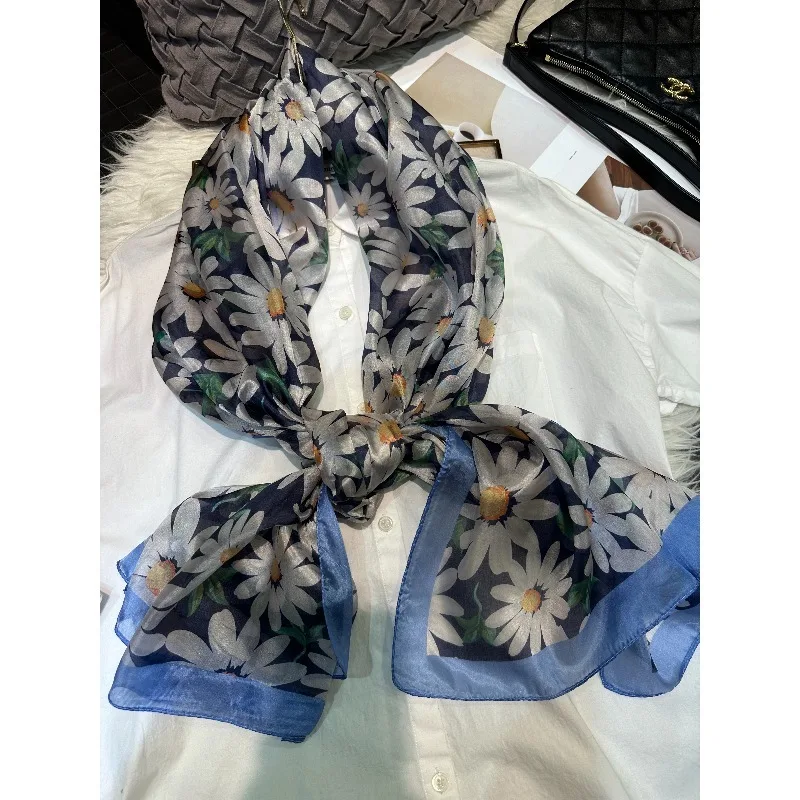Lightweight Large 100% Mulberry Silk Scarf for Women Oblong Shawl Neck Scarf Beach Wrap Headscarf Gift Pack Blue Floral Print
Lightweight Large 100% Mulberry Silk Scarf for Women Oblong Shawl Neck Scarf Beach Wrap Headscarf Gift Pack Blue Floral Print