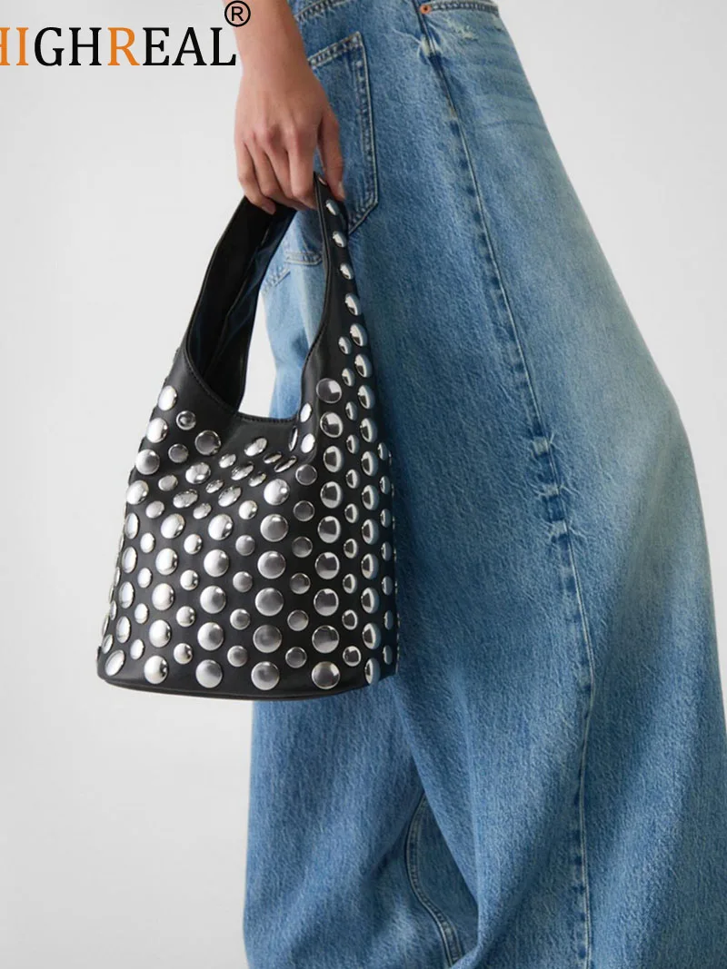 Модная сумка-ведро с заклепками, дизайнерские женские сумки, роскошные сумки на плечо из искусственной кожи, ретро-сумка подмышками
Модная сумка-ведро с заклепками, дизайнерские женские сумки, роскошные сумки на плечо из искусственной кожи, ретро-сумка подмышками