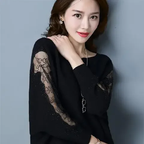 Spring New One-line Collar Knitted Bat Shirt Sweater Women Lace Sleeves Fashionable and Versatile Slim Outer Top Trendy E7425
Spring New One-line Collar Knitted Bat Shirt Sweater Women Lace Sleeves Fashionable and Versatile Slim Outer Top Trendy E7425
