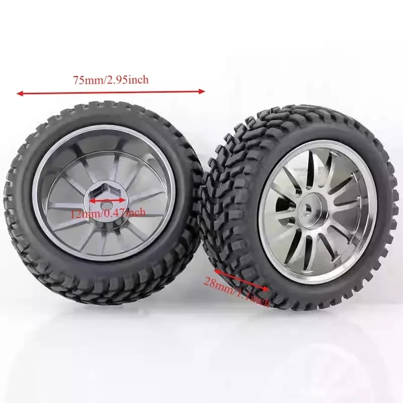 75mm Off Road Buggy Tires Wheel 12mm Hex Hubs for Wltoys 144001 1/12 1/14 1/10 Scx10 Trxs Trx-4 Tamiya RC Car
75mm Off Road Buggy Tires Wheel 12mm Hex Hubs for Wltoys 144001 1/12 1/14 1/10 Scx10 Trxs Trx-4 Tamiya RC Car