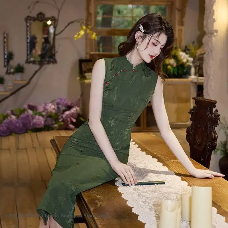 Sexy Slim Qipao Tradition Chinese Dress New Long Chesongam Jacquard Dresses Long Vestidos Stage Dance Wear Oriental Costume
Sexy Slim Qipao Tradition Chinese Dress New Long Chesongam Jacquard Dresses Long Vestidos Stage Dance Wear Oriental Costume