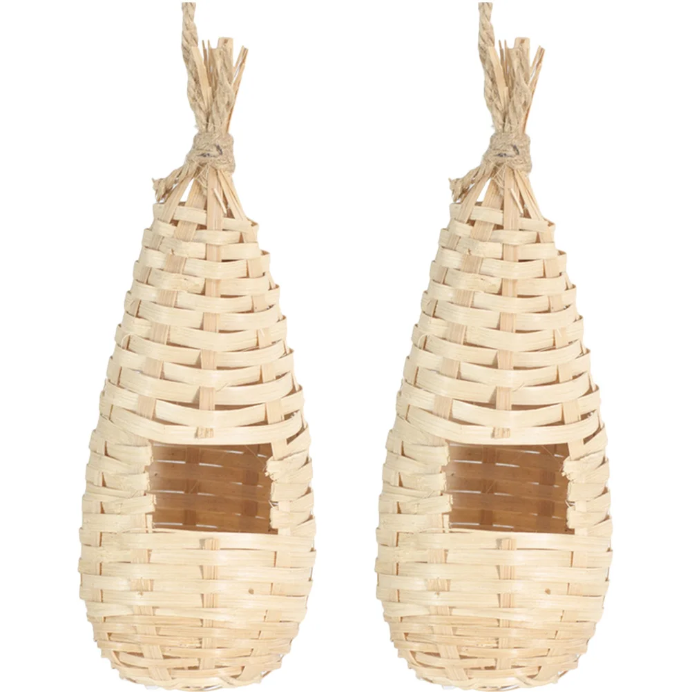 2Pcs Bamboo Woven Bird Nest Hanging Parrot House Garden Decor Safe Comfortable Home Attract Birds Bird House
2Pcs Bamboo Woven Bird Nest Hanging Parrot House Garden Decor Safe Comfortable Home Attract Birds Bird House